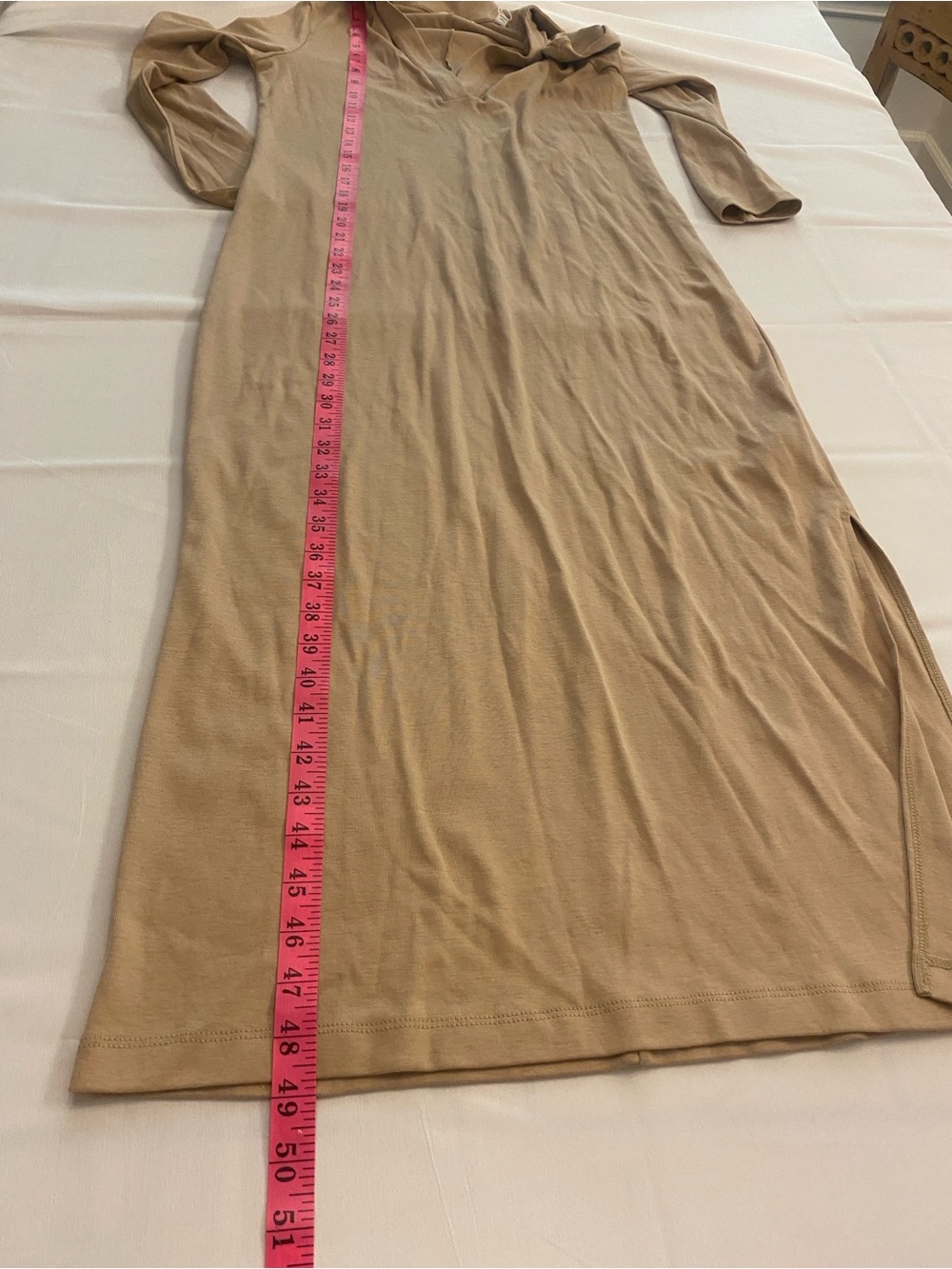 Vince Tan Long Sleeve Collared Polo Midi Long Shirt Dress NEW size medium - Picture 6 of 15